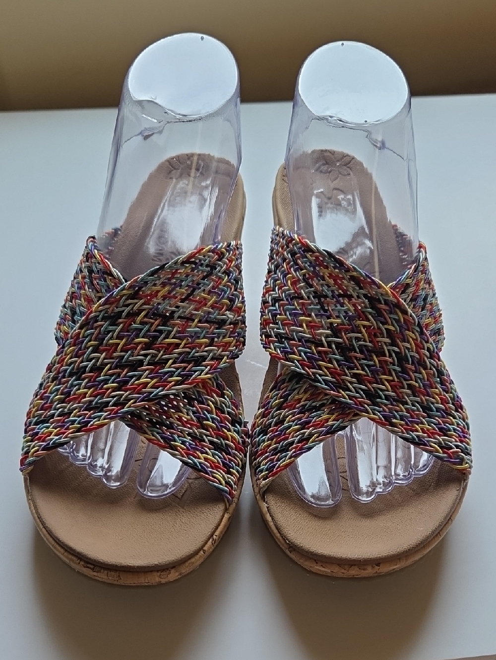 Skechers Beverlee Luxe Foam Wedge Slide Platform Sandals Multi Color, Size 9